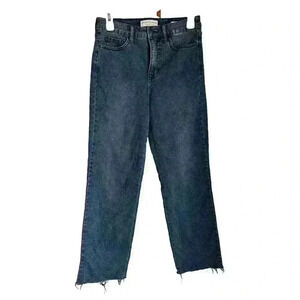 Social Standard by Sanctuary Women's High Rise Crop Straight Jean Size 4 Raw Hem
